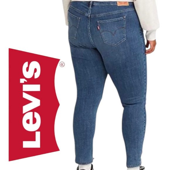 Levi's 711 Distressed Skinny Medium Wash Plus Size 26W - Picture 2 of 6